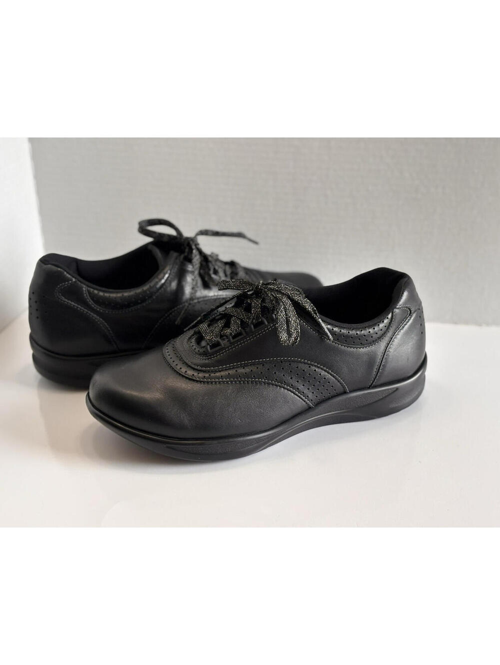 SAS Walk Easy Shoes Women Size 9 Extra Wide Black Leather Comfort Orthopedic USA